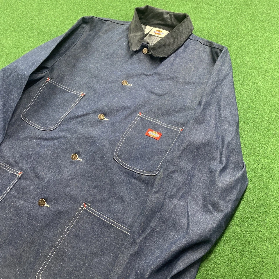 Chaqueta De Colección Dickies Para Hombres XL Azul 90S Denim Tareas Granero Abrigo HECHO EN EE. UU. Foto 2 de 4