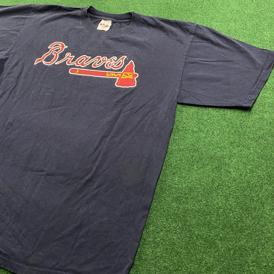 Camiseta de béisbol vintage de los Atlanta Braves para hombre XL azul 90S Y2K majestuosa MLB Foto 2 de 4