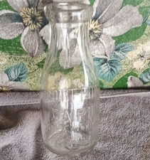 Clear Glass Milk Bottle One Pint Embossed Lettering SP Mark on Base