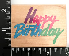 Rubber Stampede Happy Birthday Z065E Wood Mounted Rubber Stamp