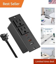 Recessed Power Strip: 30W USB C, Surge Protection 10ft Cable