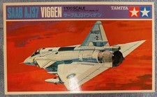 Vintage 1969 - Tamiya No. Pa 1011 - Saab Aj37 Viggen Airplane - 1100 B3-1