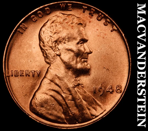 1948 Lincoln Wheat Cent- Choice Gem Brilliant Unc Luster No Reverse #J4039