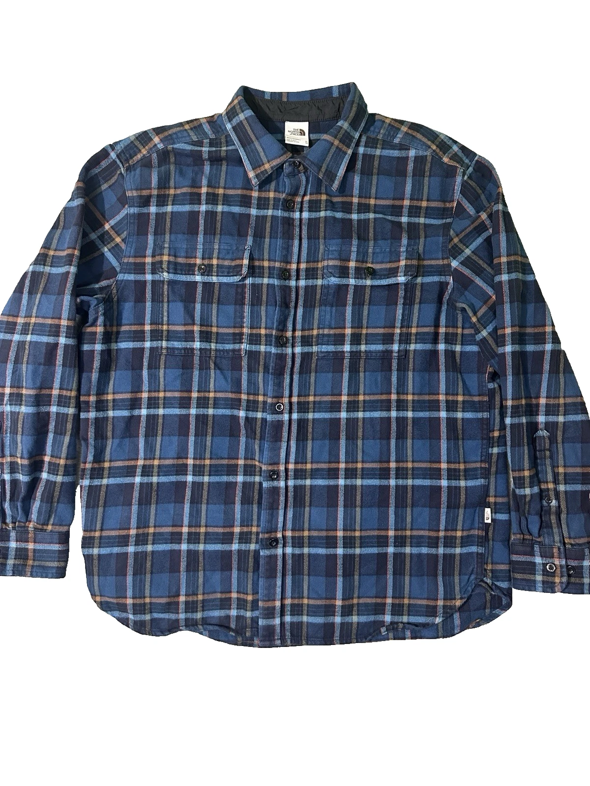 North Face Shirt Mens XL Plaid Flannel Button Up Outdoors Overshirt