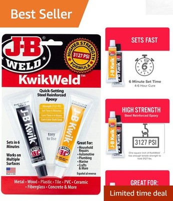 2 oz KwikWeld Quick-Setting Epoxy for Metal & Plastic - Durable and Waterproof