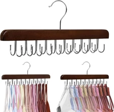 HOUSE DAY Belt Hanger for Closet 1 Pack, 20 Hooks Bra/Tie/Tank Top Hanger, Space