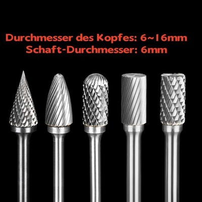 6/8/10/12/14/16mm Frässtift Wolframcarabid Hartmetallfräser Fräser Fräskopf