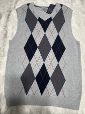 Method Men's Sweater Vest Size XL Argyle Golf Preppy V Neck Sleeveless Pullover