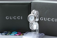 GUCCI Change Bezel 11/12.2L Silver 6 Colors Qz Women's Watch [Near MINT w/Box]