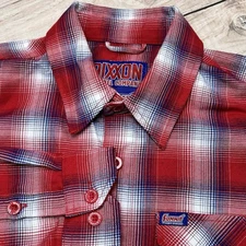 Dixxon Flannel Co Men's Summit Racing Equipment Red Plaid Long Sleeve Shirt M