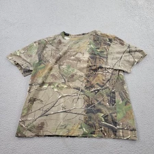 Game Winner Realtree Camo Shirt Mens Large Brown Camouflage Short Sleeve