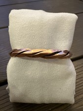 Vintage Solid Copper Cuff Bracelet Rope Twist Unisex
