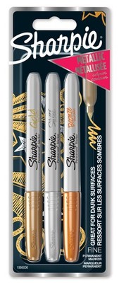 Sharpie Permanent-Marker Metallic 3er Blisterkarte gold silber und bronze