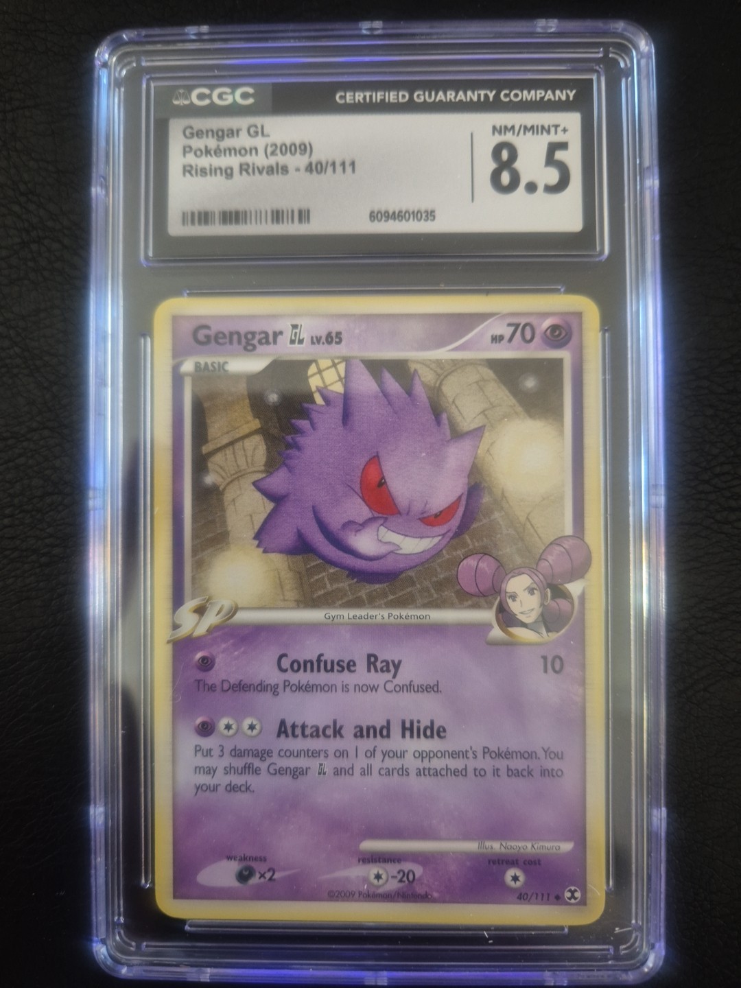 Gengar GL Pokémon 2009 Rising Rivals 40/111 Graded CGC 8.5 NM/MINT+