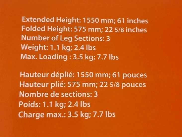 VANGUARD ESPOD CX 203AP ALUMINIUM TRIPOD BNIB - Never Used - image 3 of 4