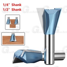 1/2 1/4 Shank TCT Dovetail Joint Router Bit Tenoning Wood Milling Cutter 2 Flute