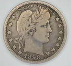 New Listing1898-s Barber Silver Quarter 25c