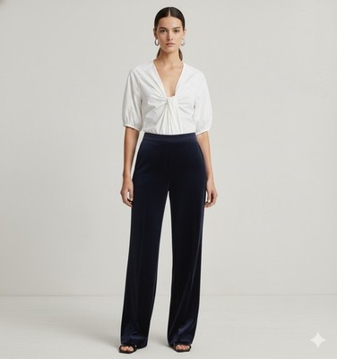 Rosetta Getty 6 White Cotton Twist Puff Sleeve Top Quiet Luxury Event Office NWT