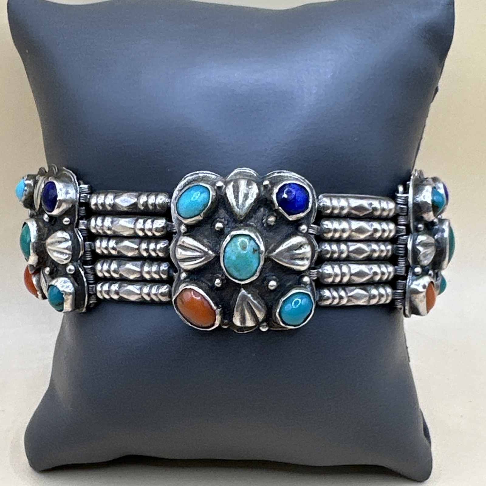 Assorted Gem Set Native American Design Sterling … - image 2