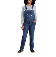 Carhartt Wmns XL 16-18 Short Relaxed Fit Rugged Flex Stretch Denim Bib Overall
