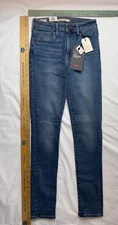 Levis Premium 721 womens jeans 27 high rise skinny sculpt NWT blue