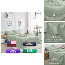 DOZ Sheet Set, Sage, Cal King, 4pc - 2 Pillowcases, 1 Fitted, 1 Flat