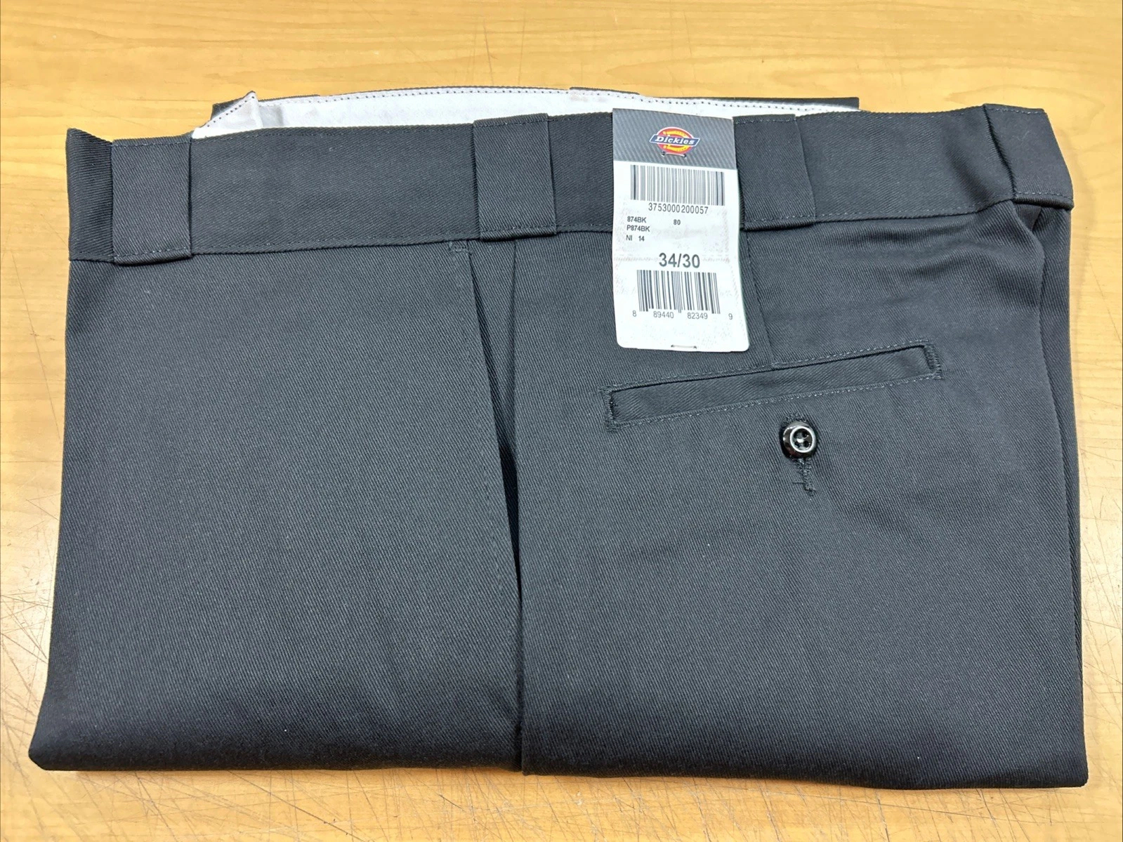 Dickies Men's 874 Black Pants 34/30 Classic Original Fit Straight Leg (6504)