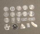 Lot of 20 ~ One Gram Silver Fractional Bars & Rounds ~ Assorted