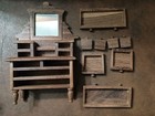 Brown Wooden Vanity with Mirror Dollhouse Bedroom Furniture 1:12 Scale — photo 5
