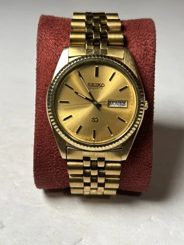 Vintage Seiko Quartz 5Y23-8A69 36mm ‘Presidential’ Gold Dial Mens Dress Watch