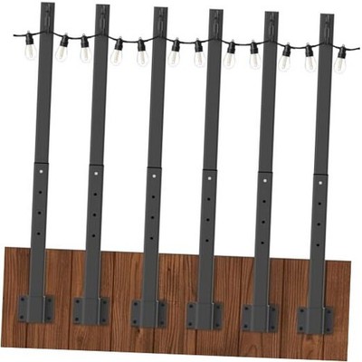 6 Pack 2.8 FT String Light Poles,Metal Lights Poles for Outdoor 6 Pack 2.8FT