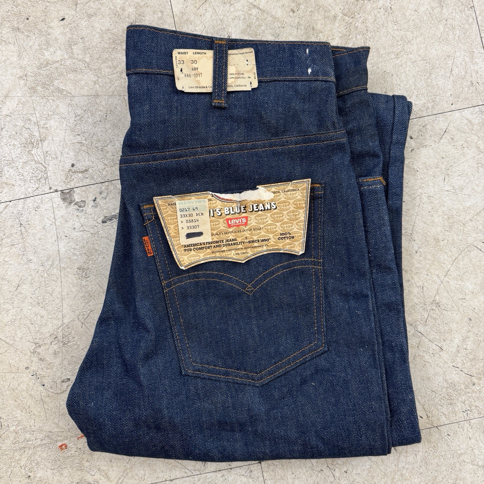 Levis 646 Jeans 80s USA Vtg Orange Tab Big Bell Bottom Flare NOS NWT Deadstock