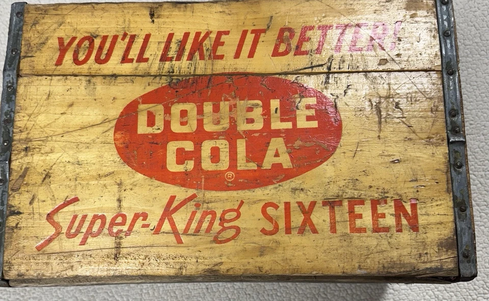 Caja de madera Kewaunee Bottling Co. vintage RARA doble cola naranja triturada 18" x 12" Foto 3 de 4