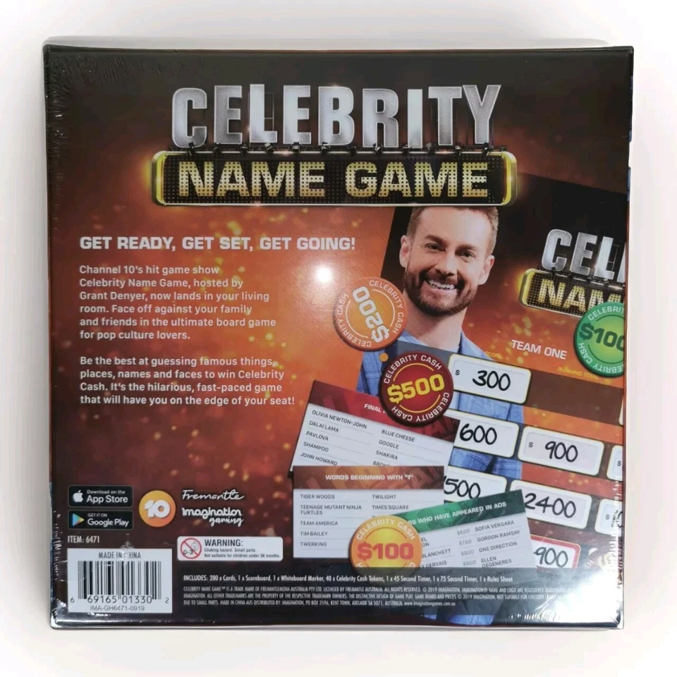 2019 Celebrity Name Game The Fast-Paced Family Board Game, NEW Free AU Post - Image 2 of 4