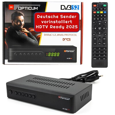 Digital HD-Sat Receiver USB Mediaplayer HDMI SCART FULL HDTV FTA schwarz AX300