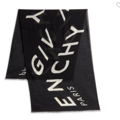 GIVENCHY Wool / Silk Print Black Scarf | eBay