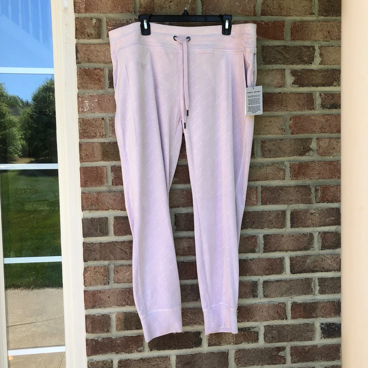 DKNY Sport Lilac Purple Soft Embossed Logo Sweatpants Women s size XL NWT