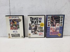 sega genesis 3 game lot Bulls Vs Lakers, Soccer, & triple play 96