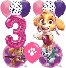 Anagram Paw Patrol Girls Birthday Party Foil Balloon Bouquet Set 3th Birthday