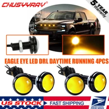 4x Universal Round Raptor Style LED Grille Lights Amber Bumper Fog Light