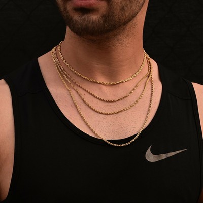 2mm) Rope Chain In Yellow Gold | eBay