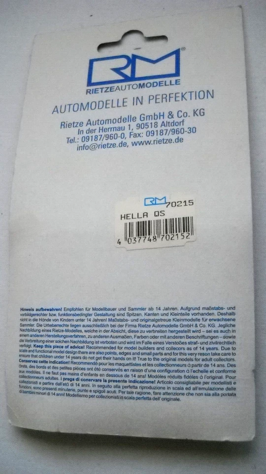 RIETZEAUTOMODELLE: ACCESSORI 1/87 - Immagine 3 di 4