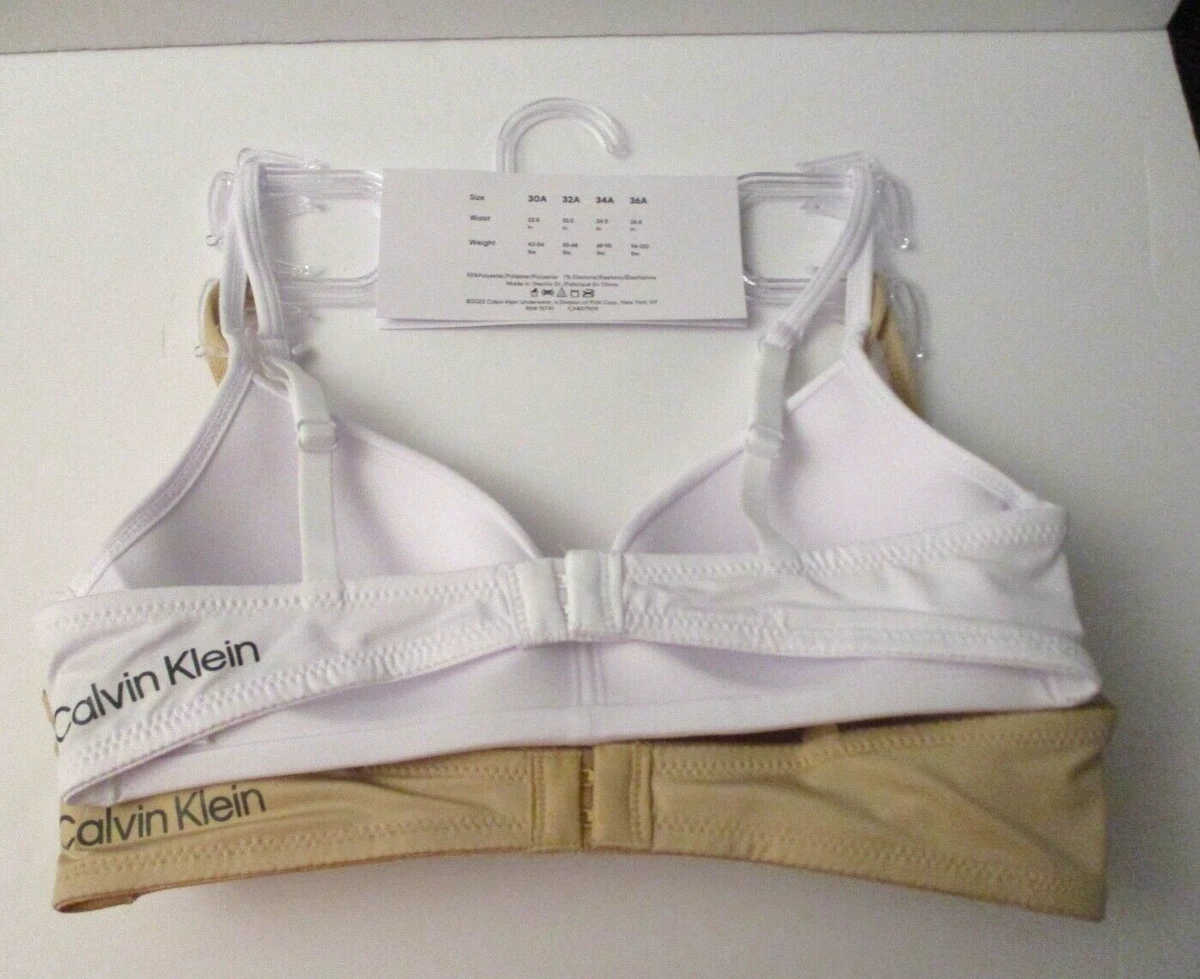 Calvin Klein Girls bras softie cup wire-free 2 bras size 32 A