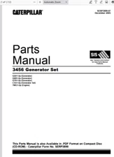 CAT Caterpillar 3456 Generator Set C3G1-Up Parts Catalog Manual PDF USB