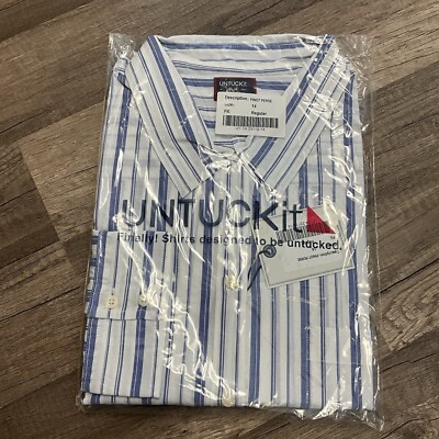 UNTUCKit Womens Pinot Perse Cotton Blend Button Down Shirt Long Sleeve Sz 14 NWT