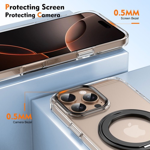 Custodia trasparente antiurto per iPhone 16 Pro Max 15 14 13 supporto anello Mag Safe Cover - Foto 24 di 82