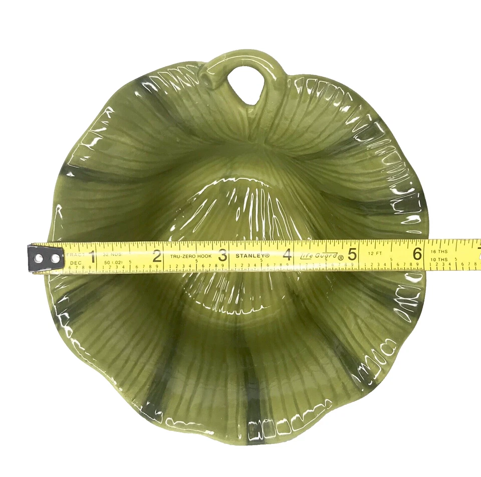 Tommy Bahama Gingko Hoja Hojas Verdes Plato Cuenco Cerámica 2 Piezas *Leer* Foto 4 de 4