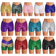 Mädchen Glitzer Shorts Hot Pants - Pailletten Minishorts Für Tanz & Party