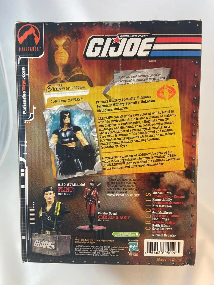 GI Joe Zartan Figura Mini Estatua Palisades Edición Limitada Nuevo en Caja 341/1200 Foto 4 de 4