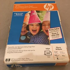 hp premium plus photo paper 4x6 100 Count New Sealed Box Brilliant Glossy C2